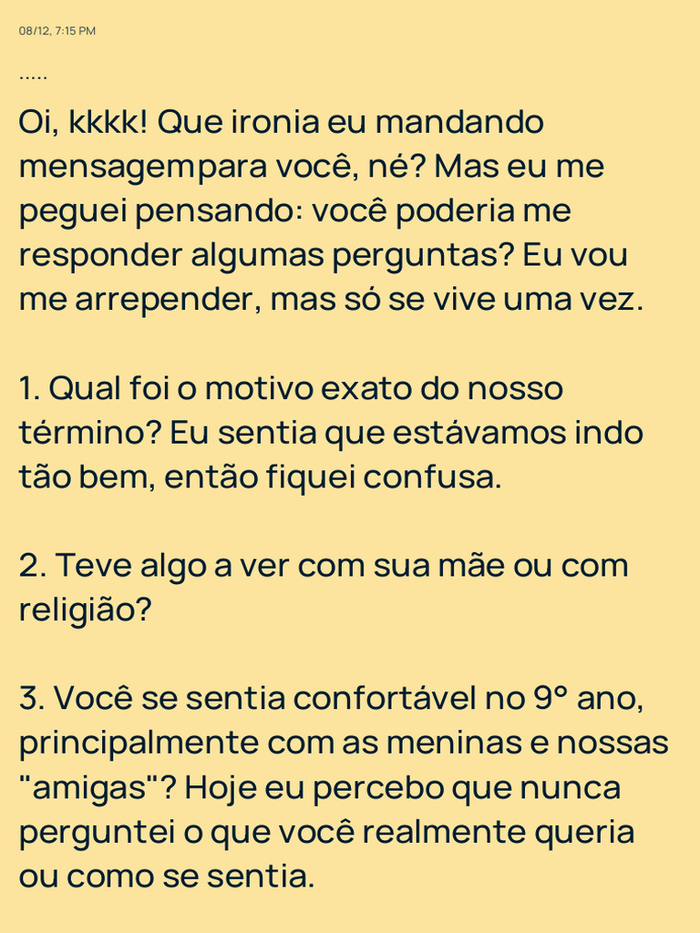 Reflexões sobre um Amor Perdido | PDF | Tempo