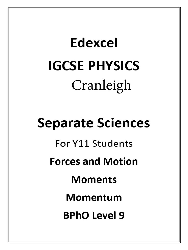Forces and Motion Revision Booklet TA FINAL | PDF | Force | Velocity
