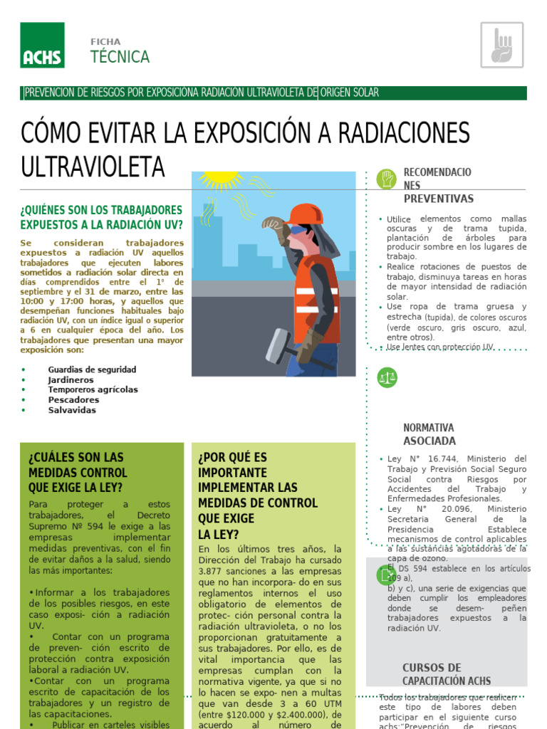Prevención de Riesgos por Radiación UV | PDF | Ultravioleta | Radiación