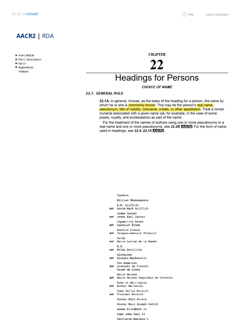 AACR2 Chapter 22 | PDF | Linguistics