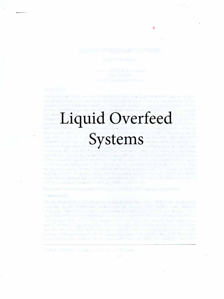 Liquid Overfeed Systems in Refrigeration | PDF | Pump | Chemical ...