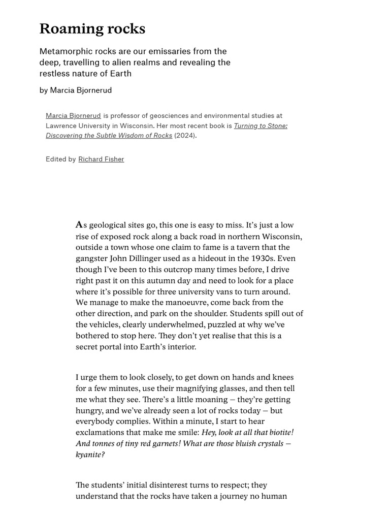 Metamorphic Rocks Go On Deep Journeys We Never Can - Aeon Essays | PDF ...