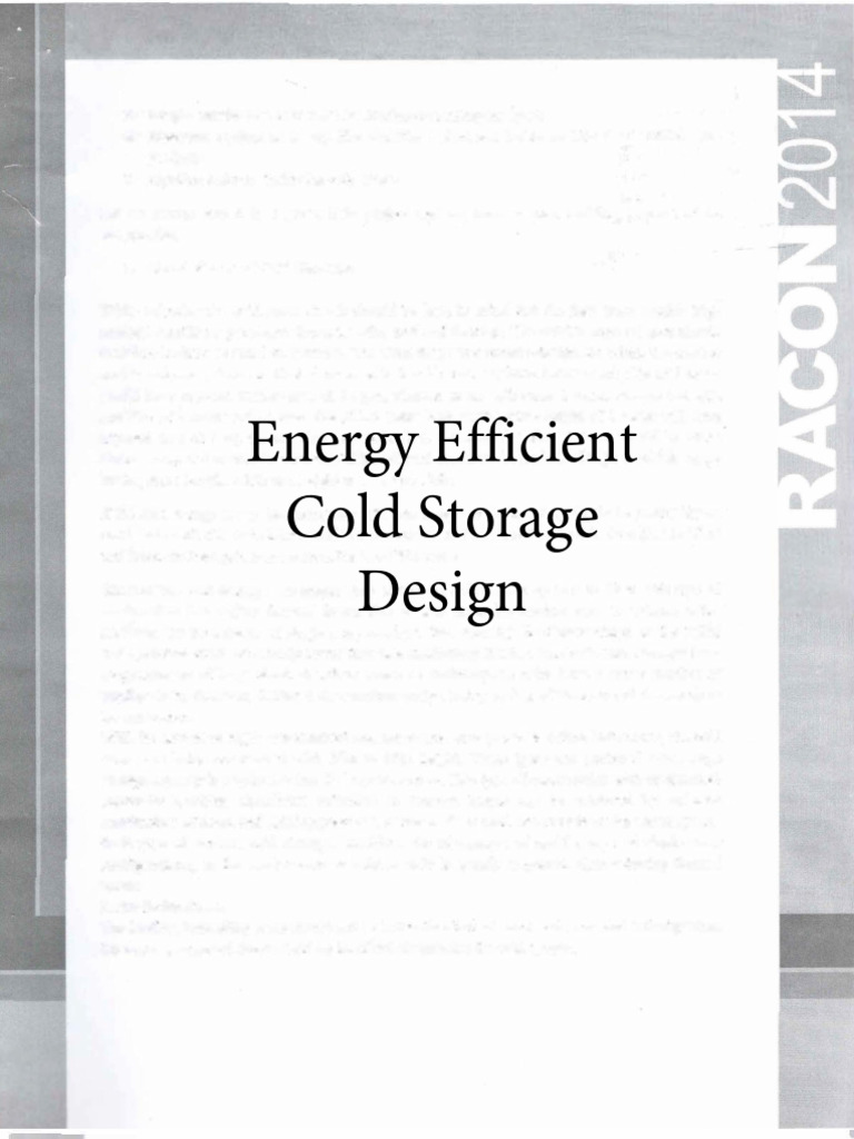 Energy Efficient Cold Storage Design Guide | PDF | Refrigeration | Area