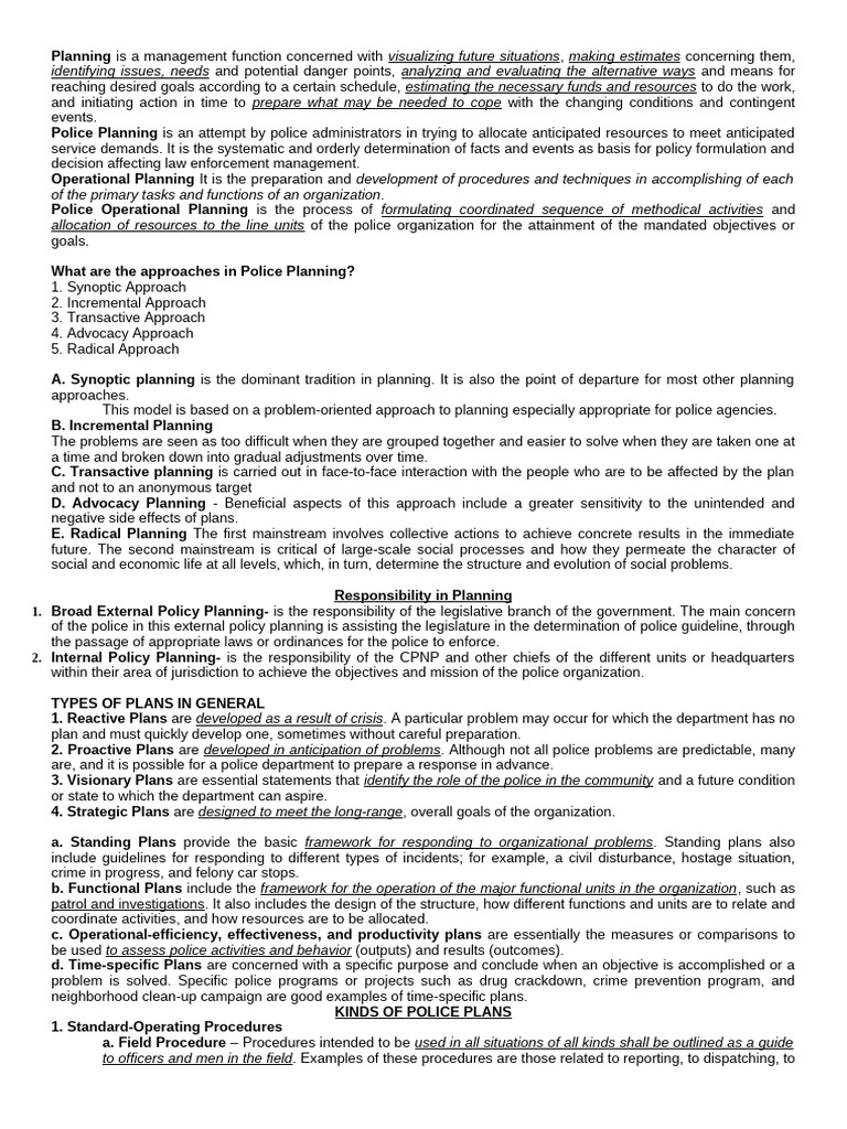 Police Planning Approaches and Types | PDF | Geographic Information ...