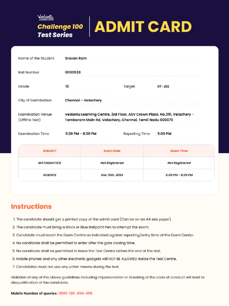 Admit Card | PDF