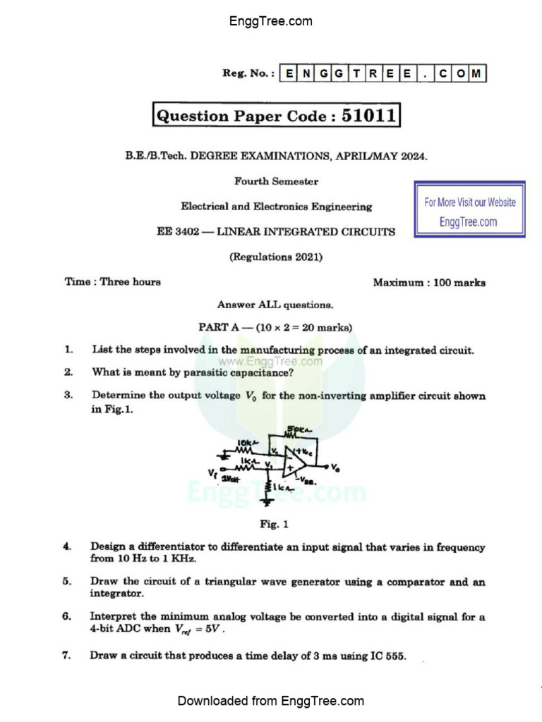 Ee3402 Linear Integrated Circuits Guide Pdf