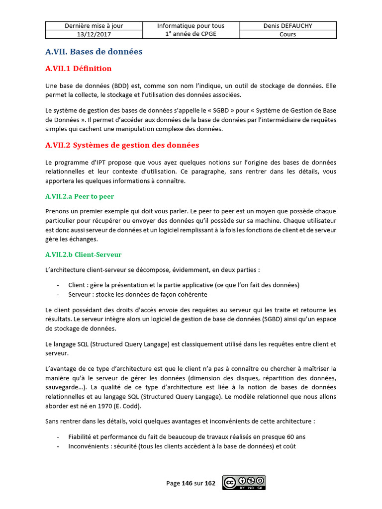 Bases de données en informatique CPGE | PDF | Serveur (Informatique ...