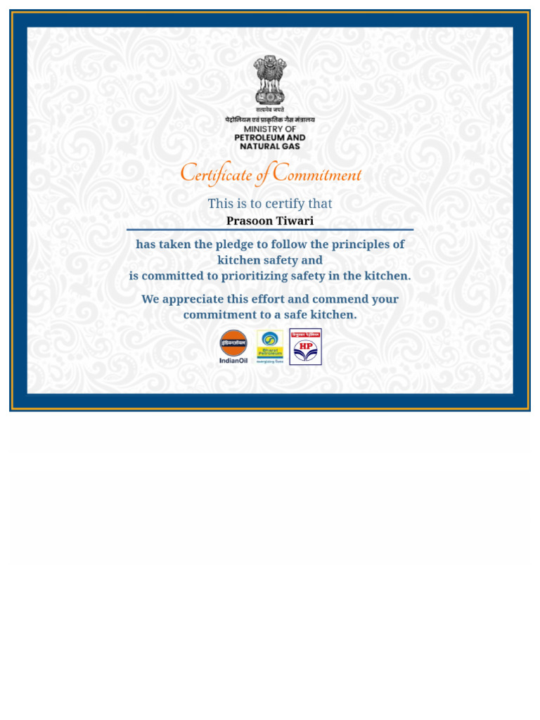 Safety Pledge Certificate | PDF