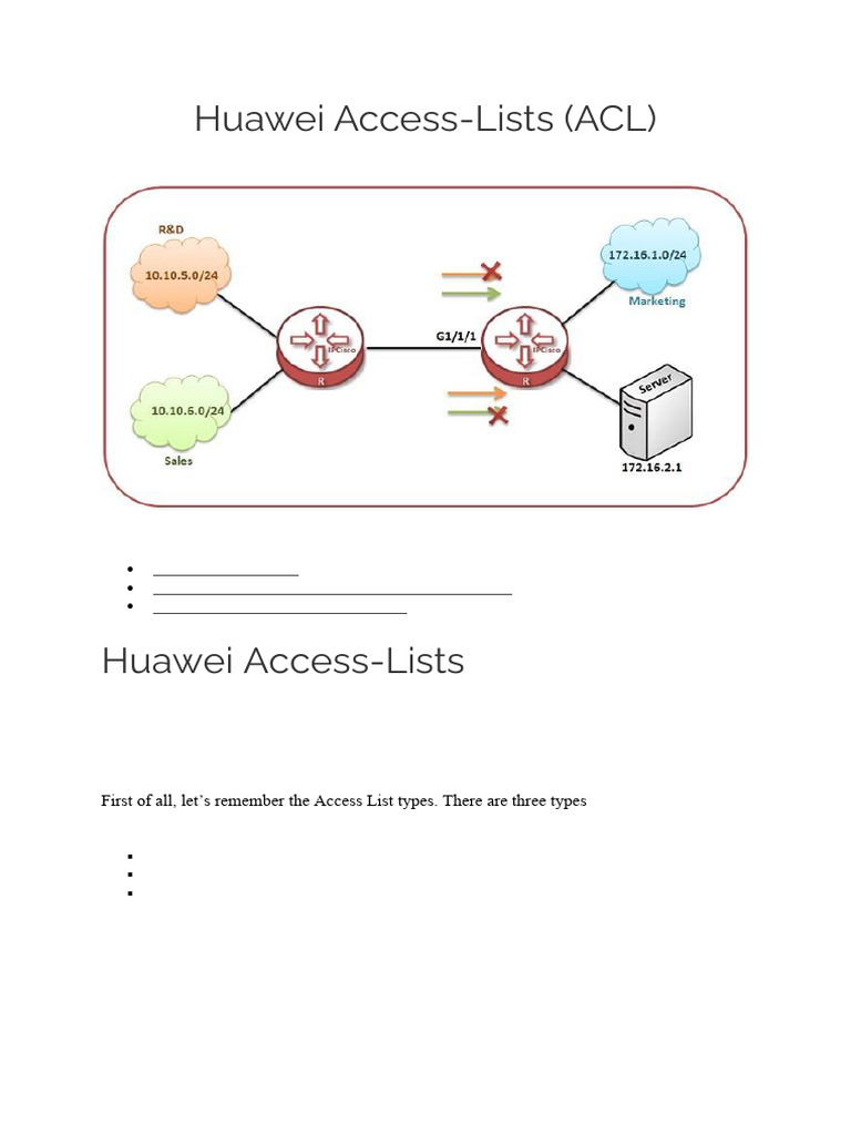 Huawei ACL Configuration Guide | PDF | Router (Computing) | Port ...