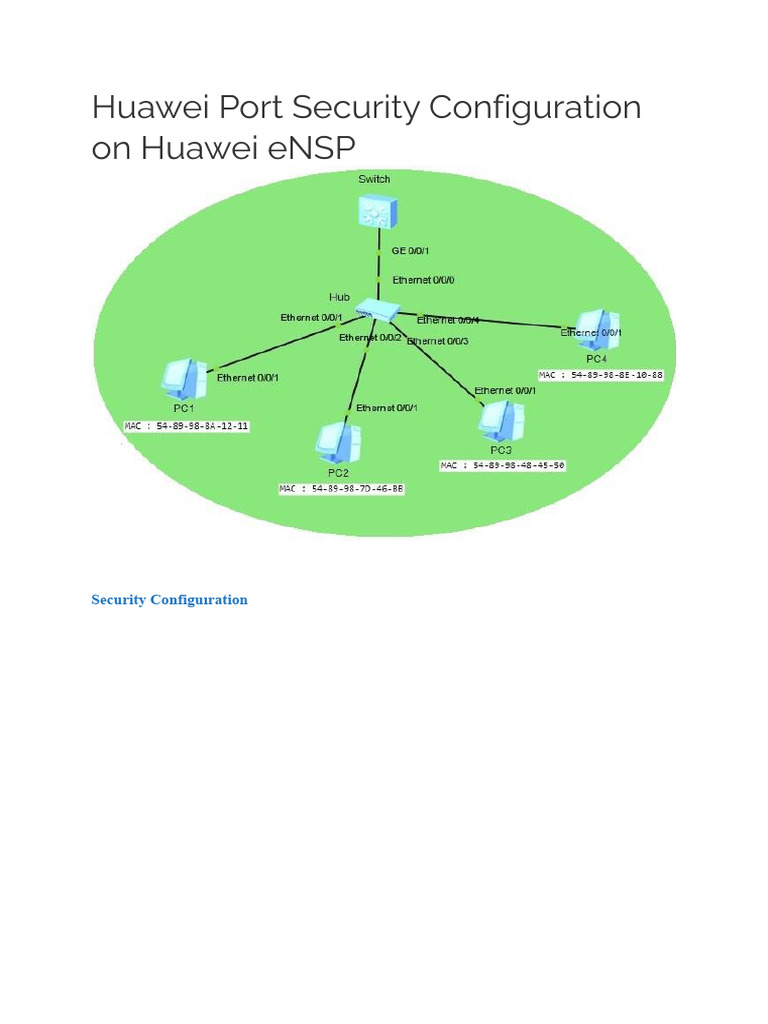 Huawei Port Security Setup Guide | PDF | Computing | Network Architecture