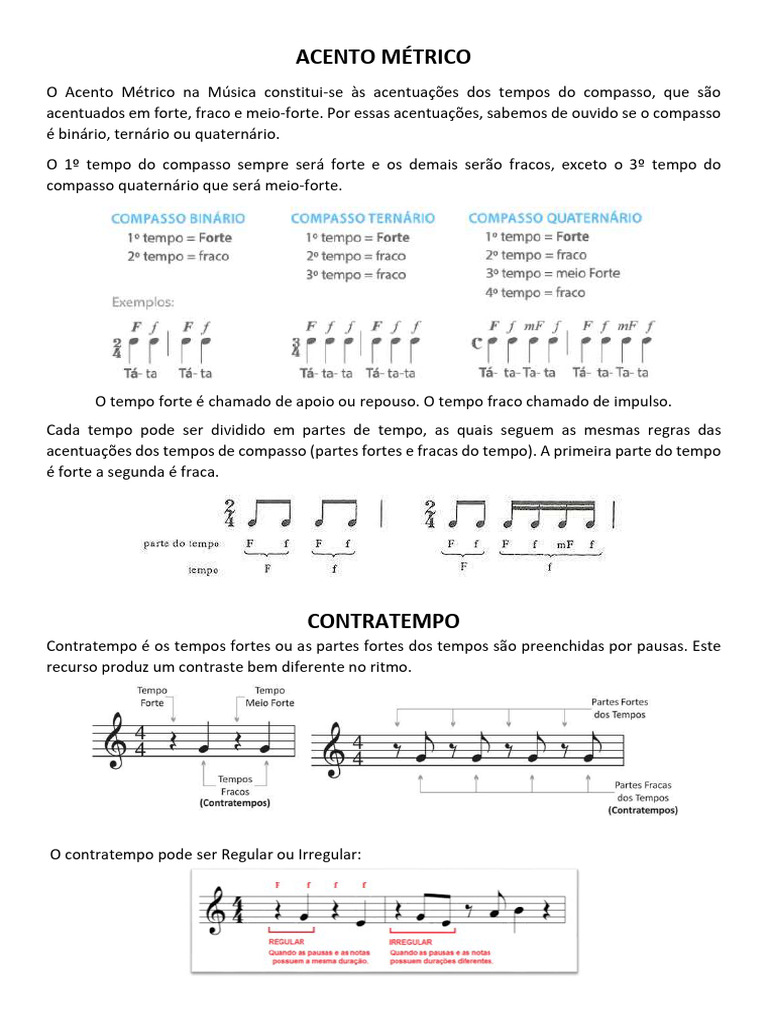 Acento Métrico e Contratempo | PDF