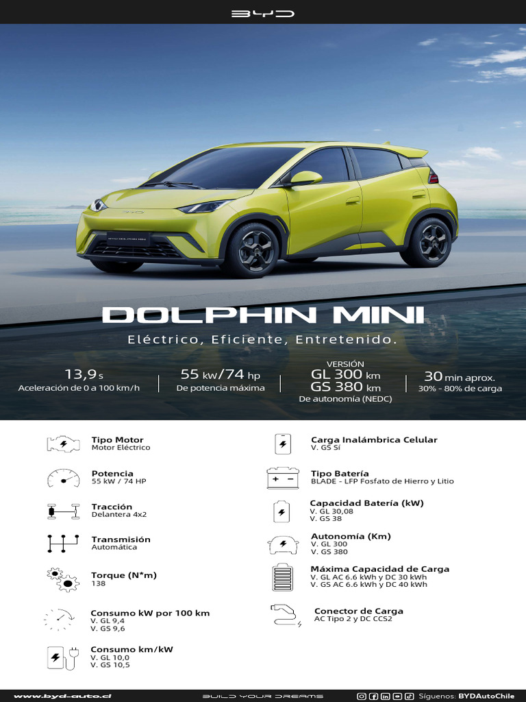 Especificaciones del Auto Eléctrico BYD | PDF | Diodo emisor de luz ...