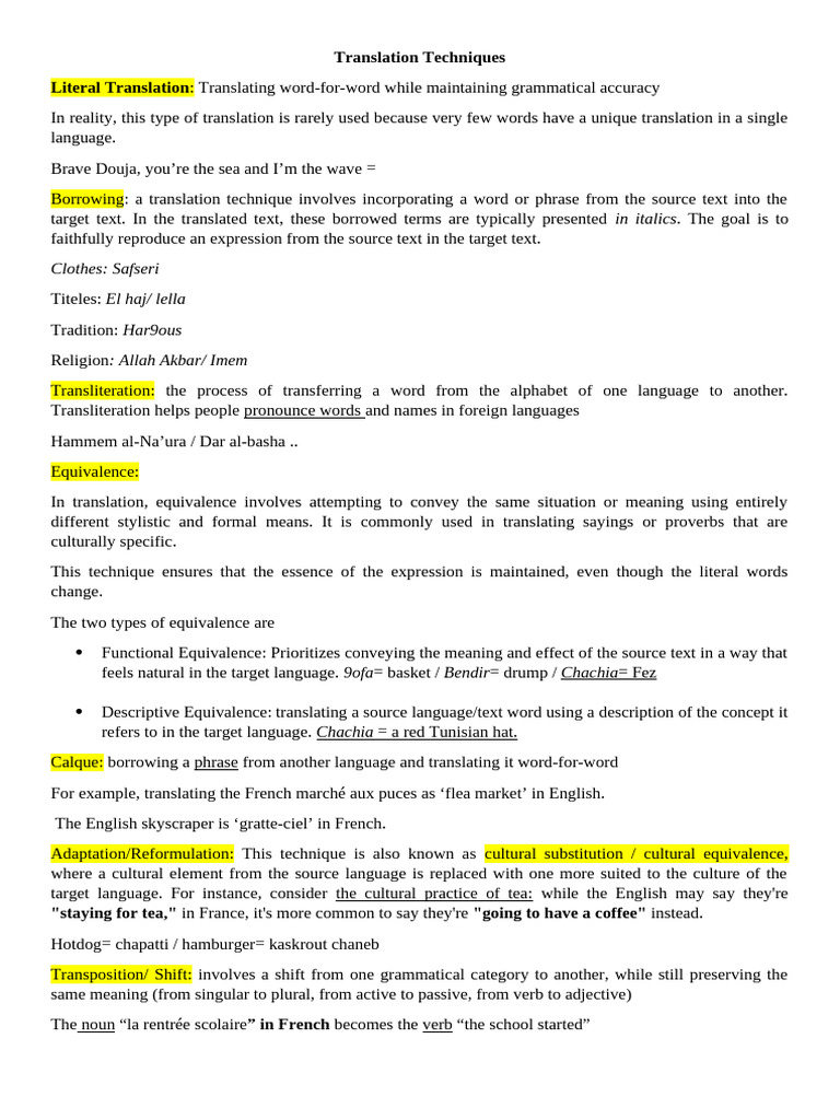 Translation Pdf Translations Word