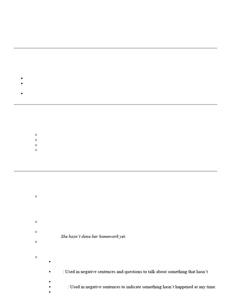 Present Perfect Tense Lesson Plan Pdf Perfect Grammar