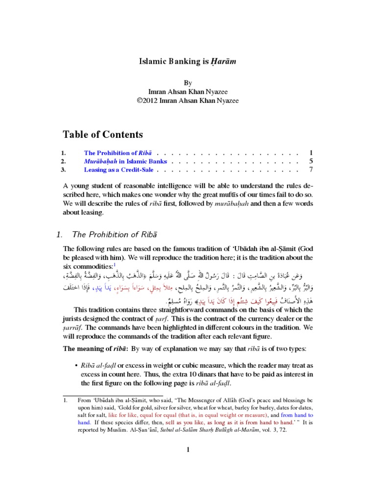 Islamic Banking Is Haram PDF Financial Transaction Islamic