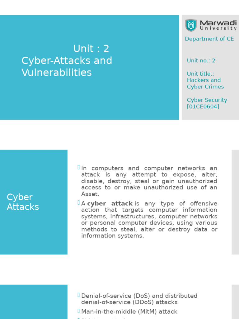 Cyber Attacks: Types and Vulnerabilities | PDF | Denial Of Service ...