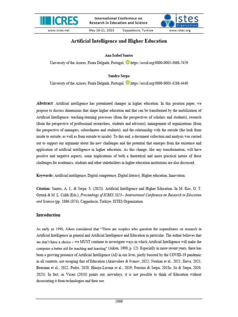 AI's Impact on Higher Education | PDF | Artificial Intelligence ...