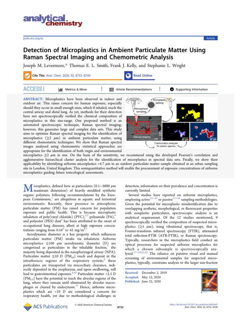 Microplastics Detection via Raman Imaging | PDF | Raman Spectroscopy ...