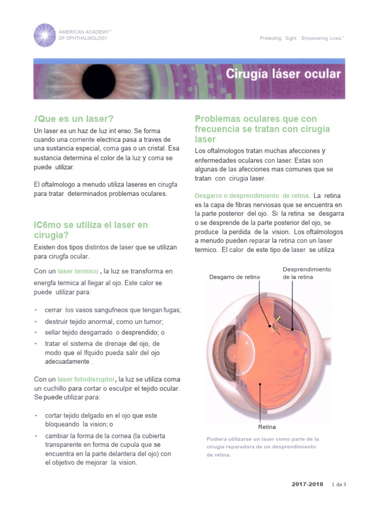 Uso de láser en cirugía ocular | PDF | Ojo humano | Oftalmología