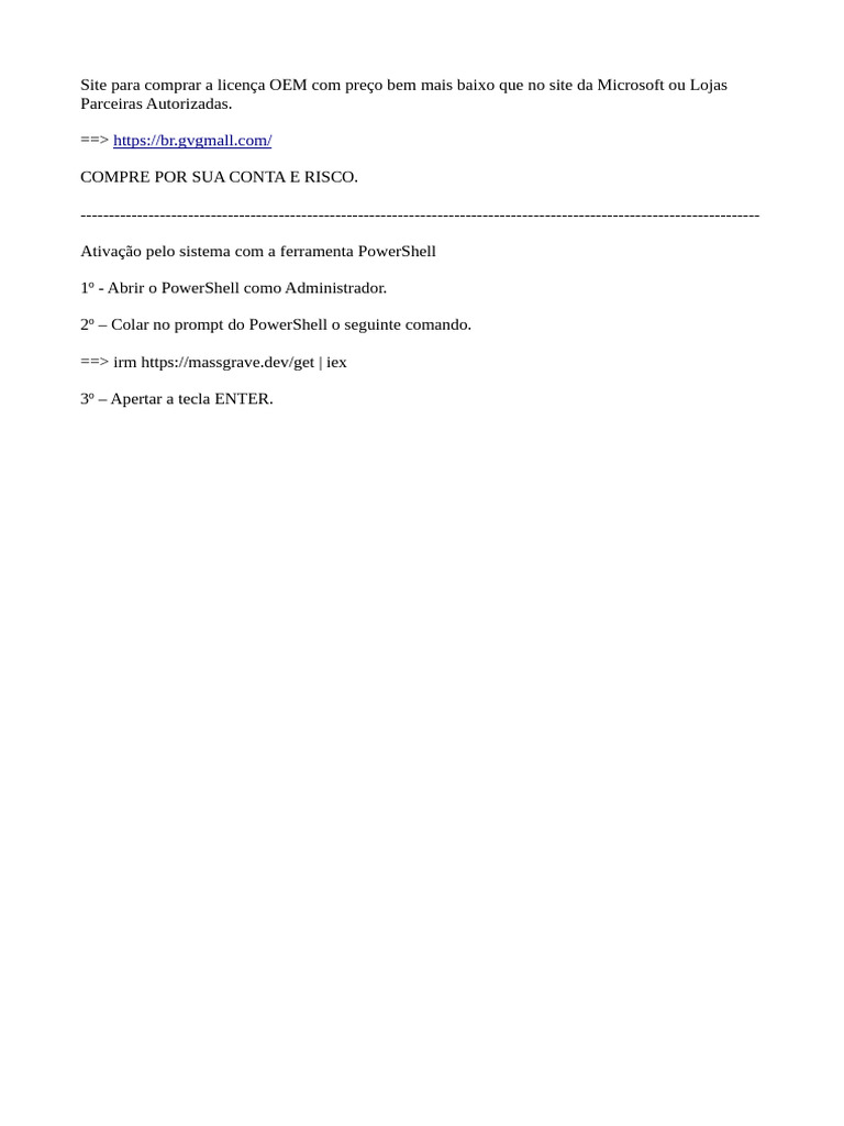 Ativar Windows PowerShell | PDF