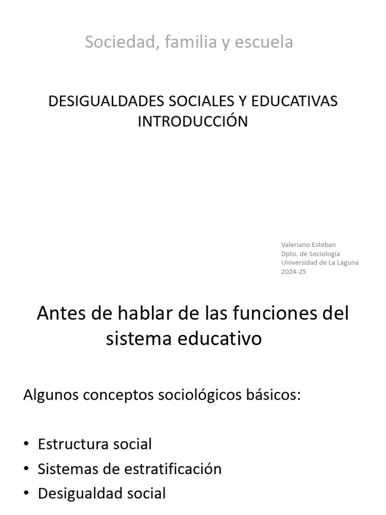 Desigualdades Sociales y Educativas | PDF | Estratificación social ...