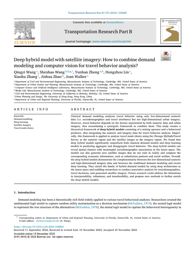 Deep Hybrid Models for Travel Behavior Analysis | PDF | Deep Learning ...