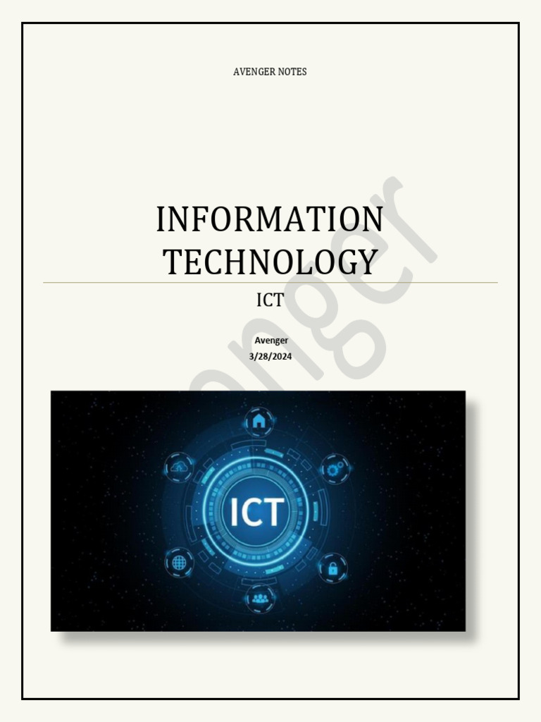 Ict Notes for Exams | PDF | Computer Network | Computer Data Storage