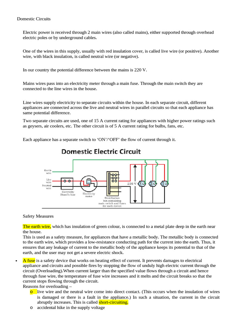 Understanding Domestic Electrical Circuits | PDF | Alternating Current ...