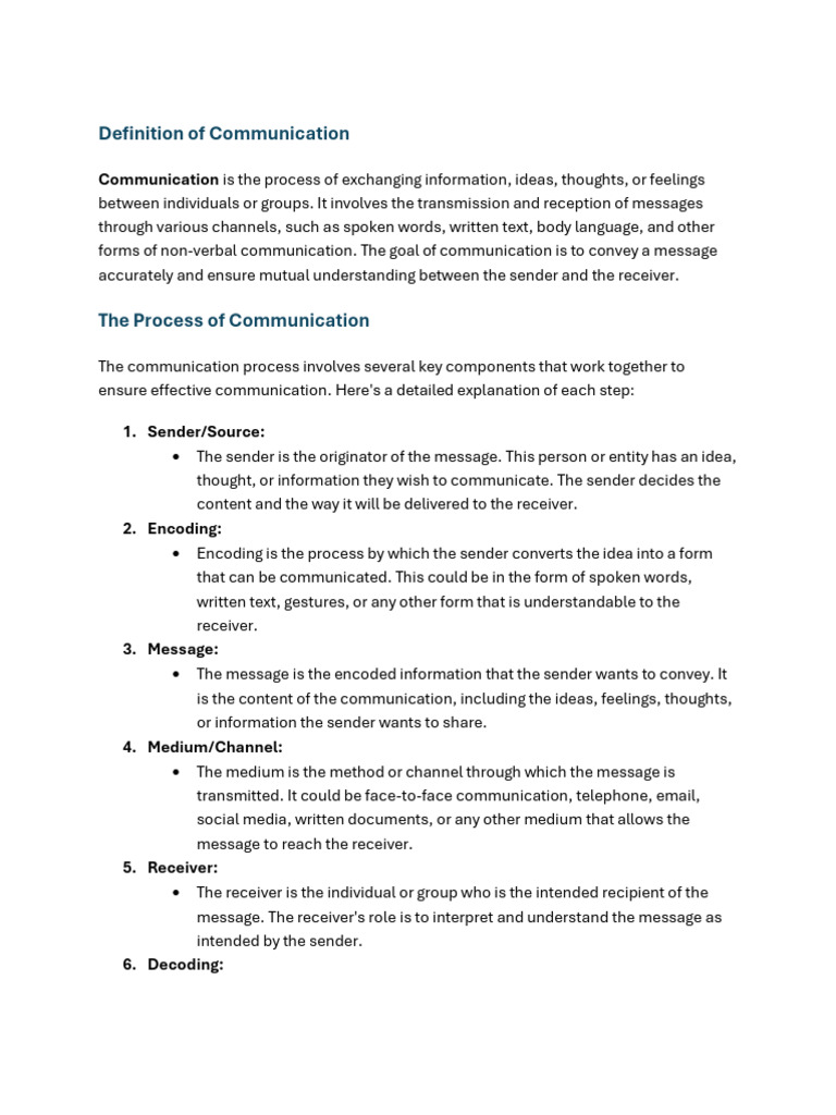Understanding Communication Processes | PDF | Communication | Information