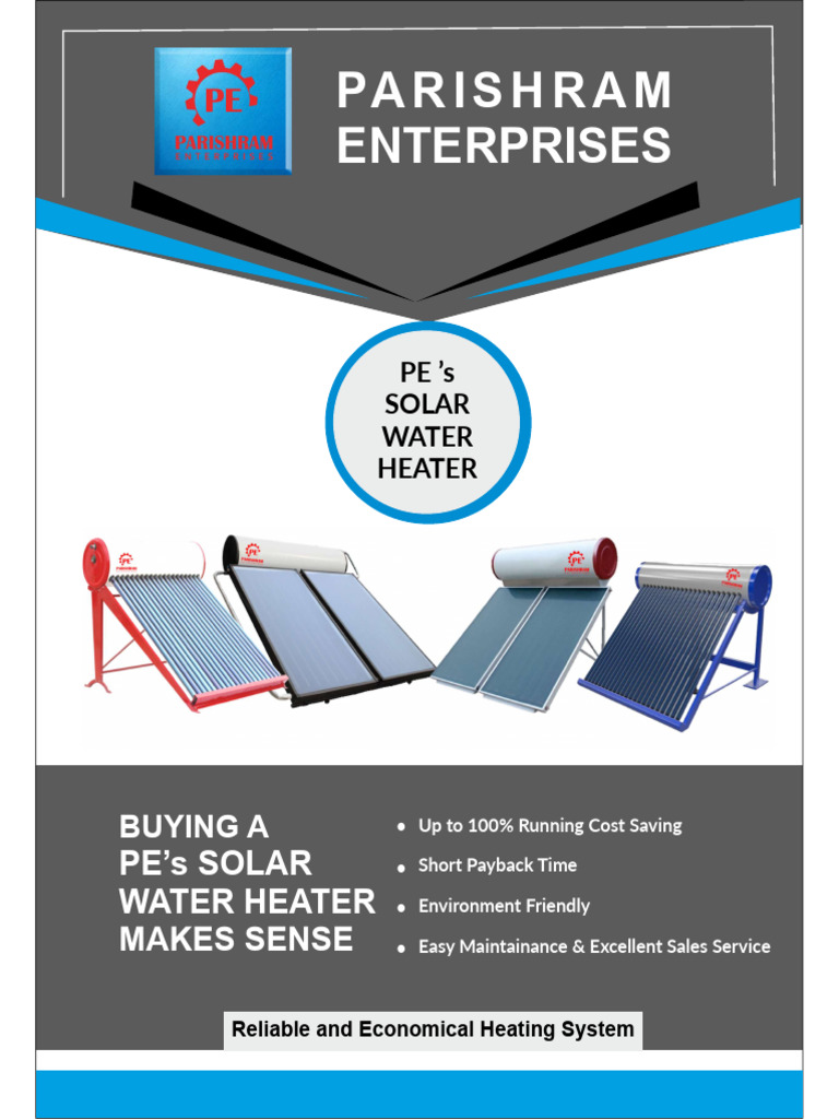 Solar Water Heater | PDF | Heat Exchanger | Water Heating