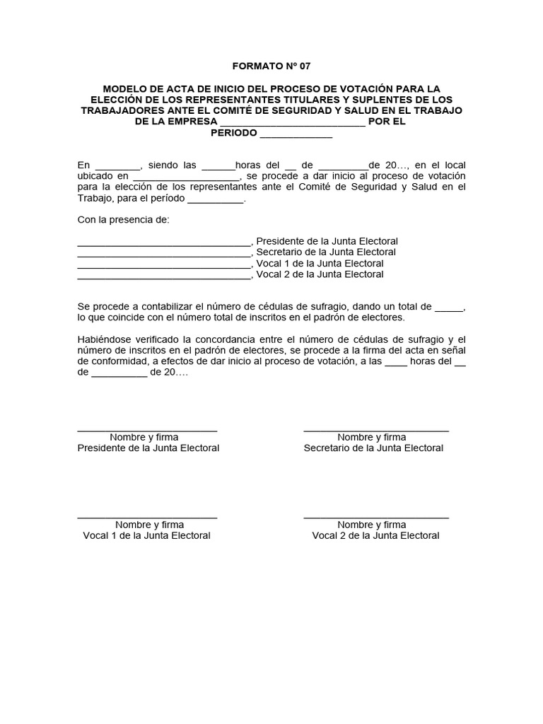 Formato #07 - Acta de Inicio de Proceso | PDF