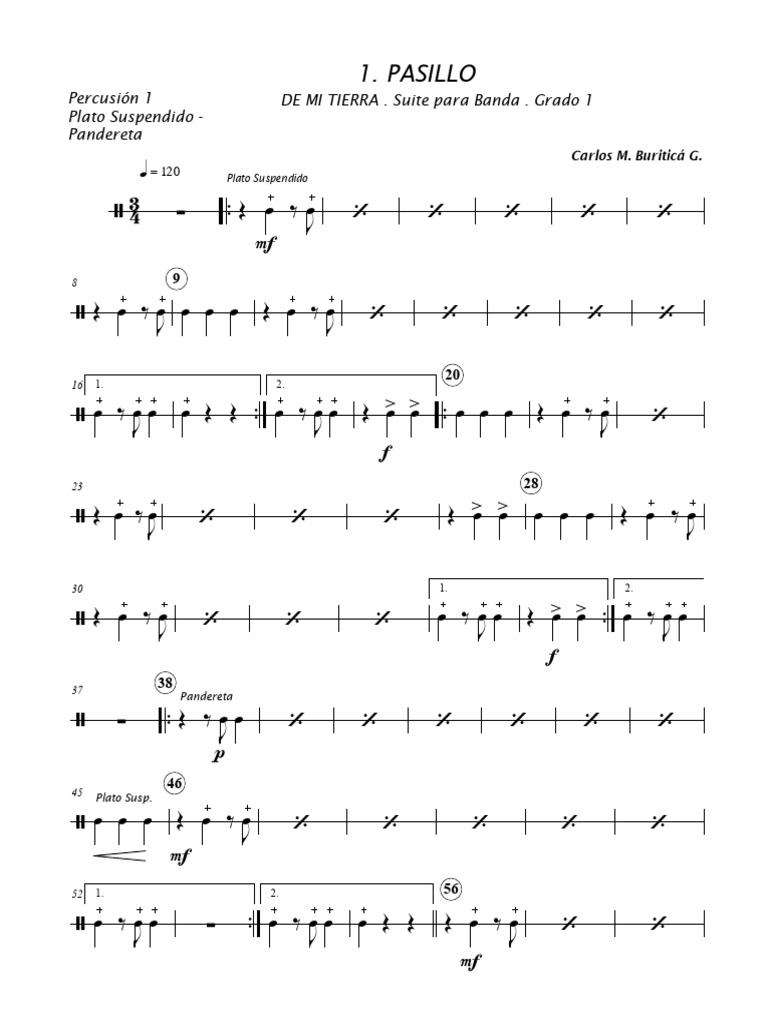 Pasillo - Percusión 1 | PDF