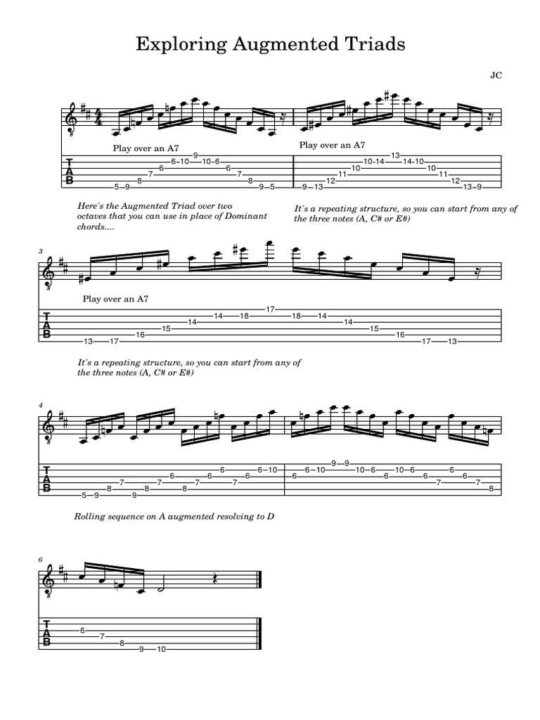 Exploring_Augmented_Triads | PDF | Musical Scales | Melody
