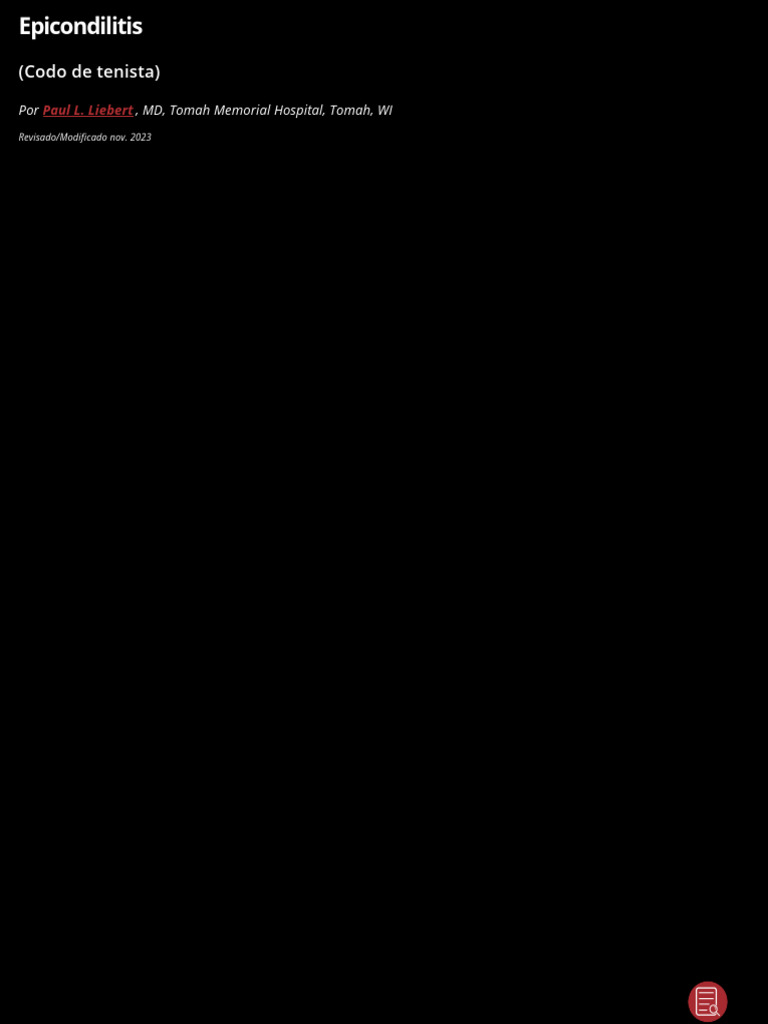 Epicondilitis | PDF | Codo | Sistema musculoesquelético