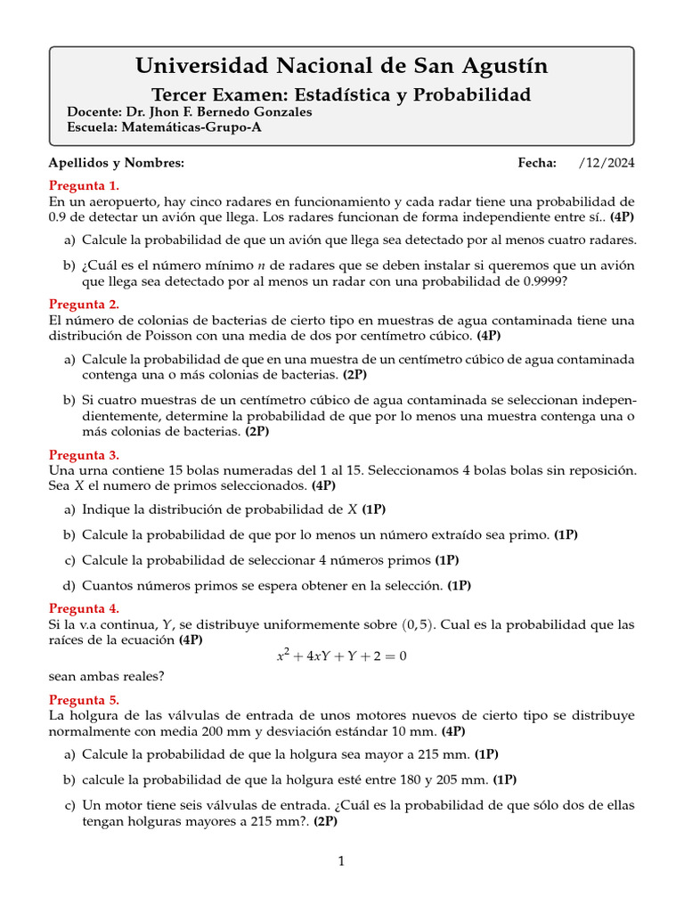 Ex3 Estat Prob Matematicas 2024 B A | PDF