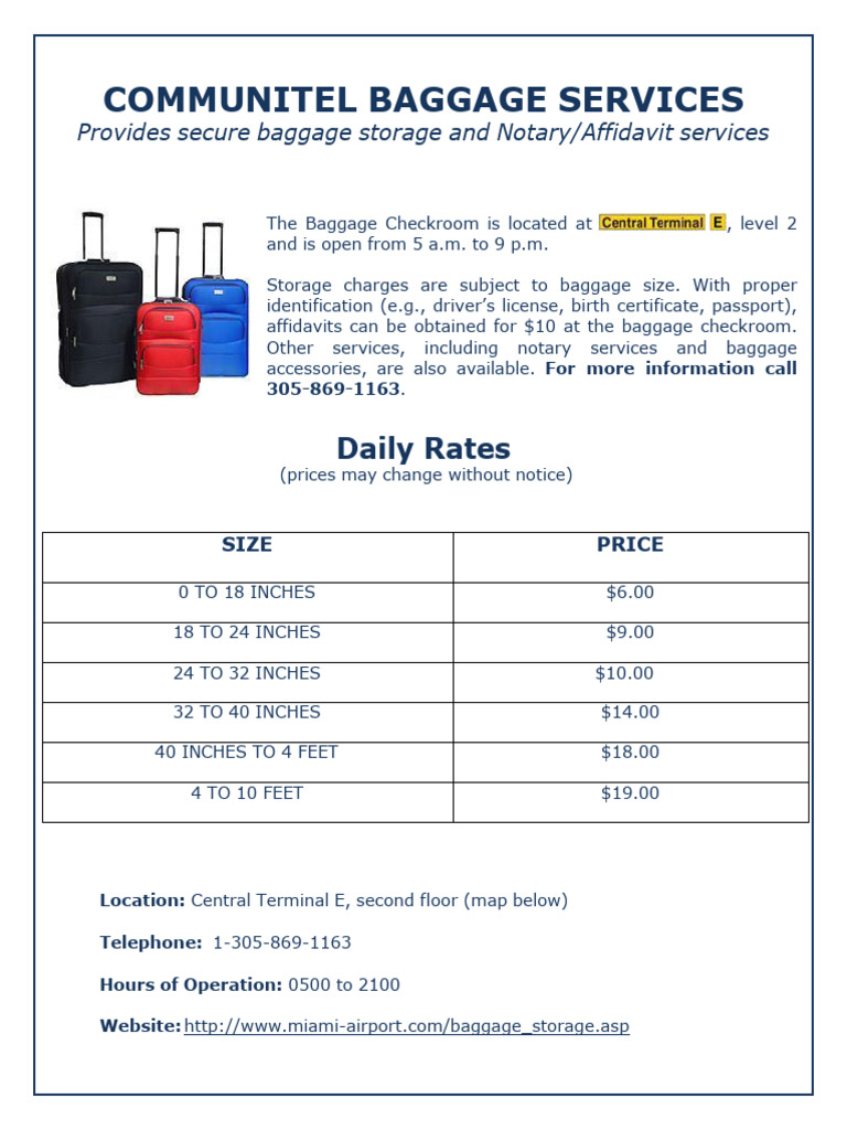Baggage Storage Rates | PDF | Civil Law (Common Law) | Government And ...