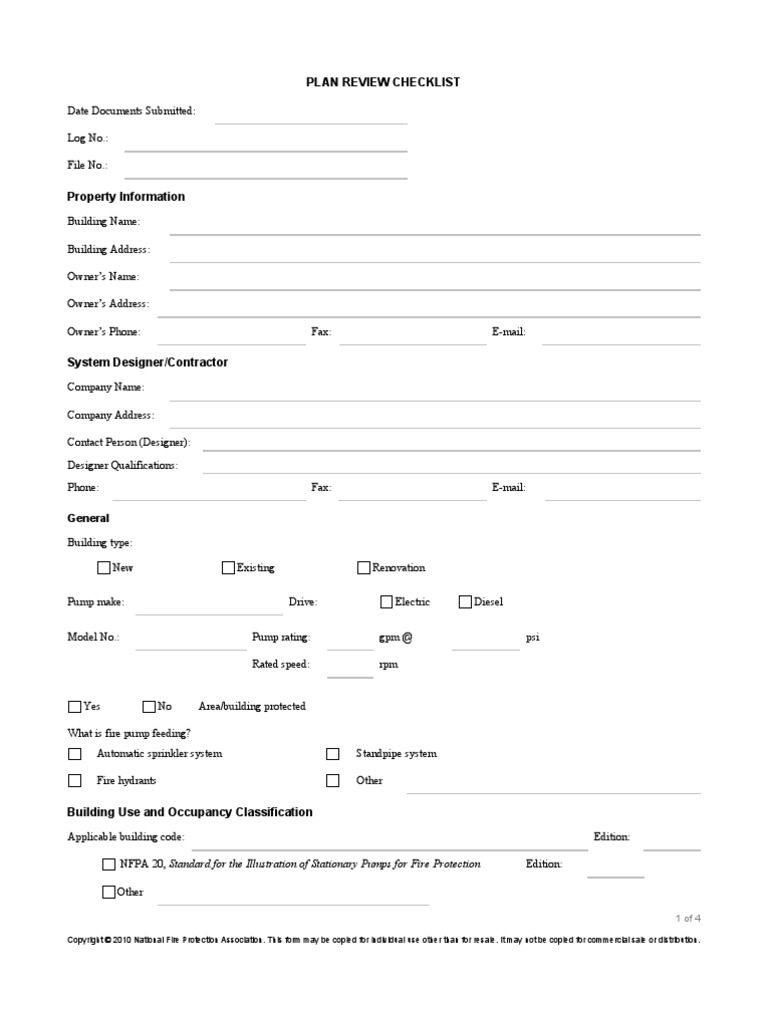 Plan Review Checklist: General | PDF | Pump | Valve