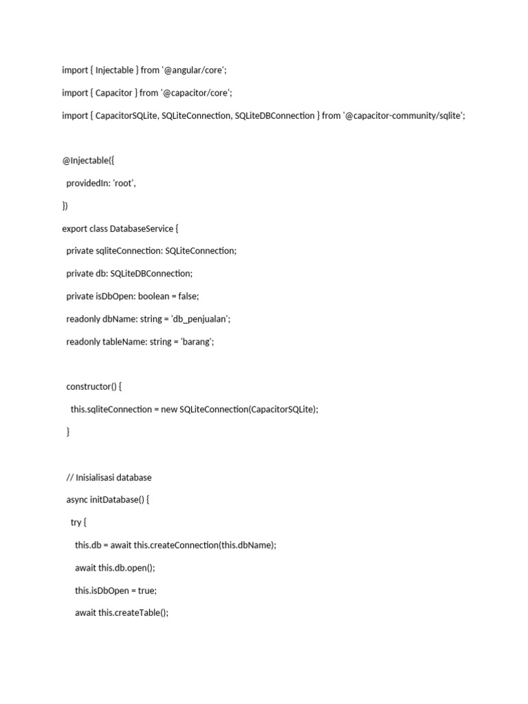 Angular SQLite Database Service Guide | PDF | Information Retrieval ...