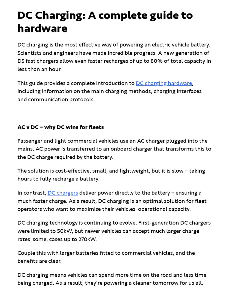 DC Charging Hardware Overview | PDF | Battery Charger | Power (Physics)