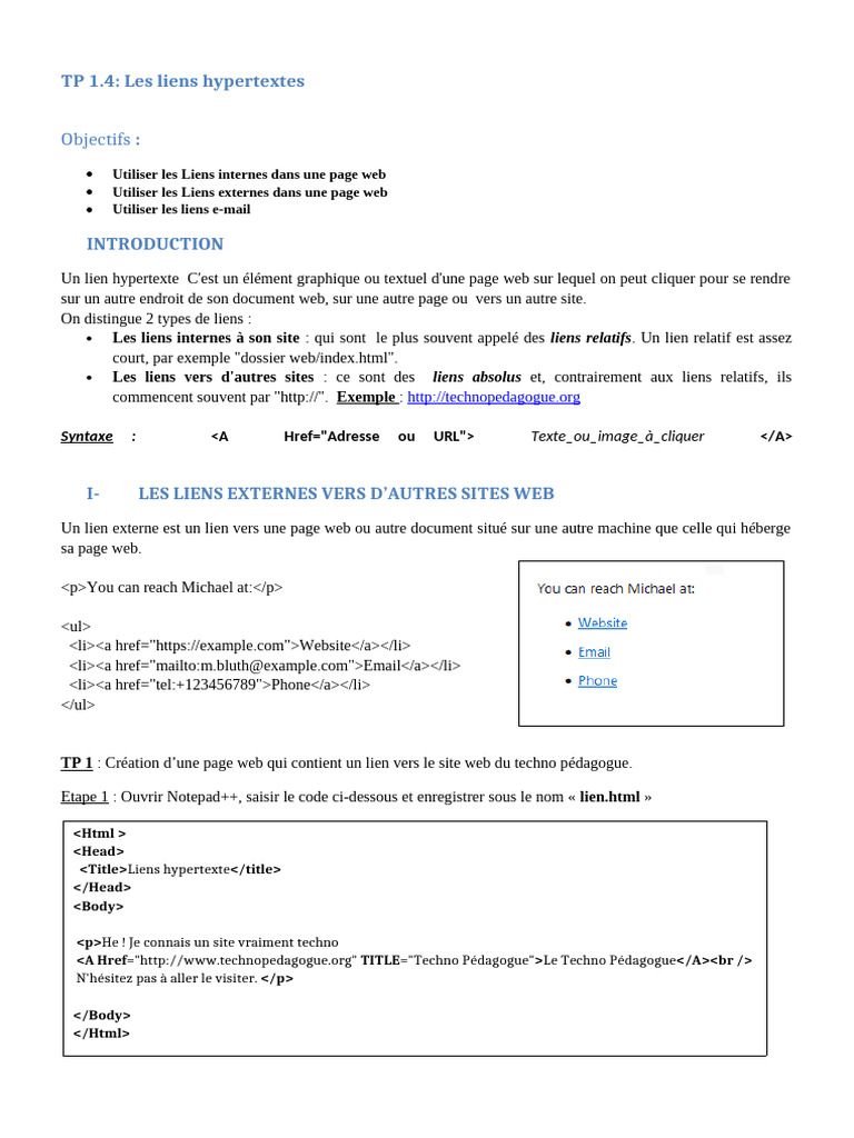 Introduction aux liens hypertextes PDF Hyperlien — free download