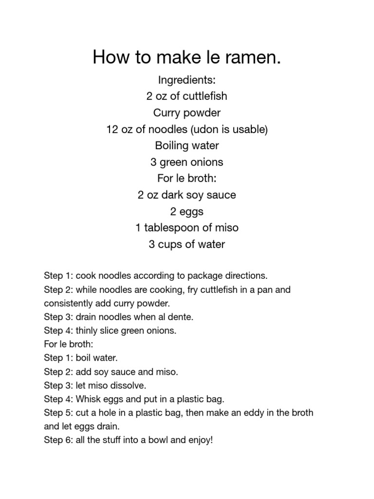 Ramen Recipe | PDF