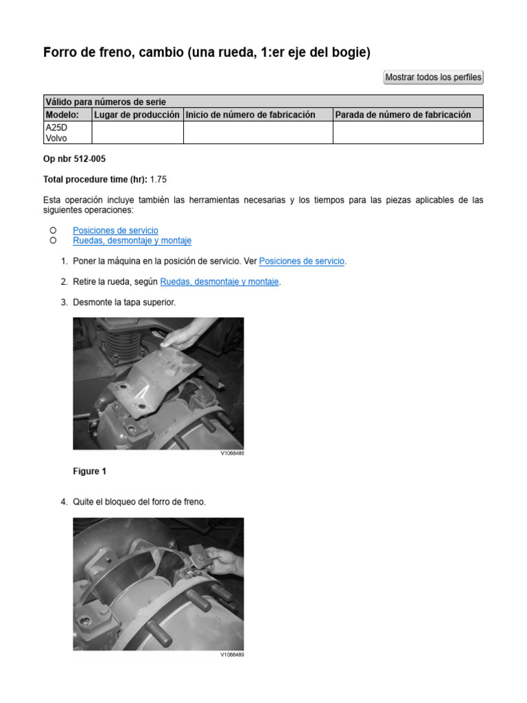 Sustitución de forro de freno A25D | PDF