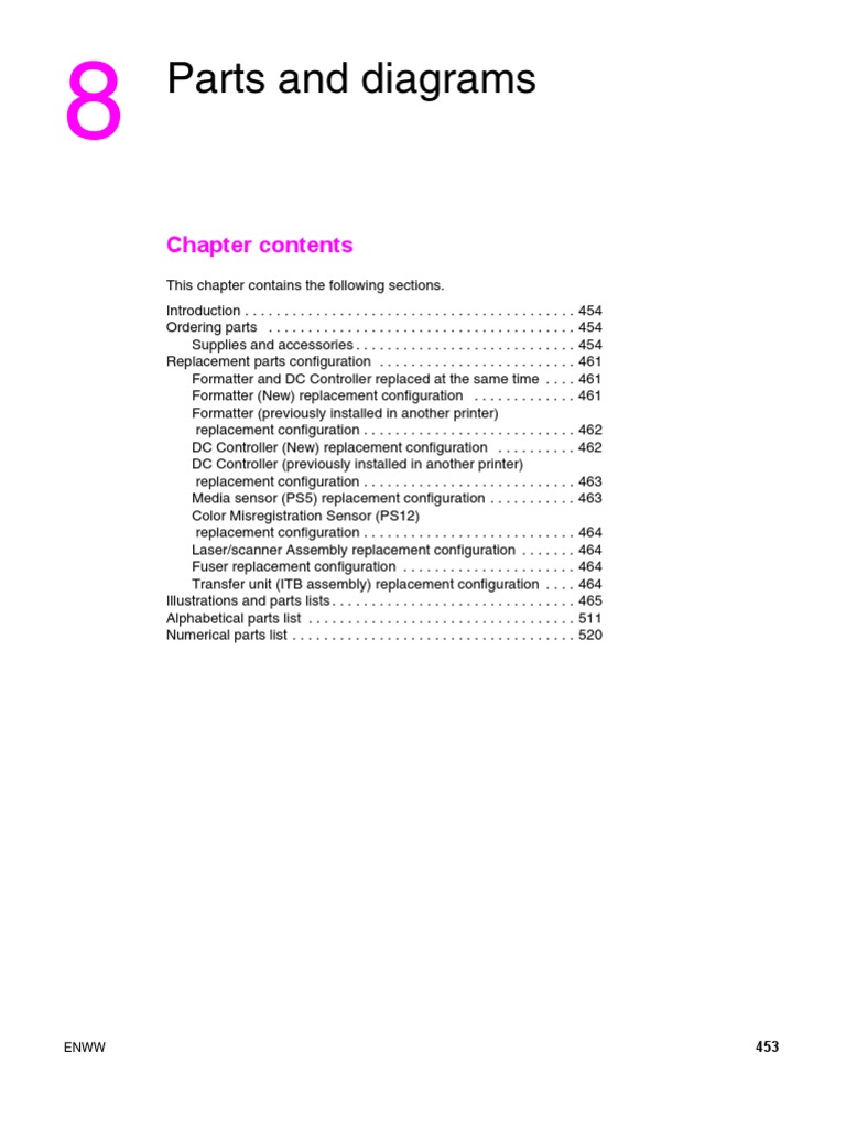 Parts and Diagrams: Chapter Contents | PDF | Printer (Computing) | Usb