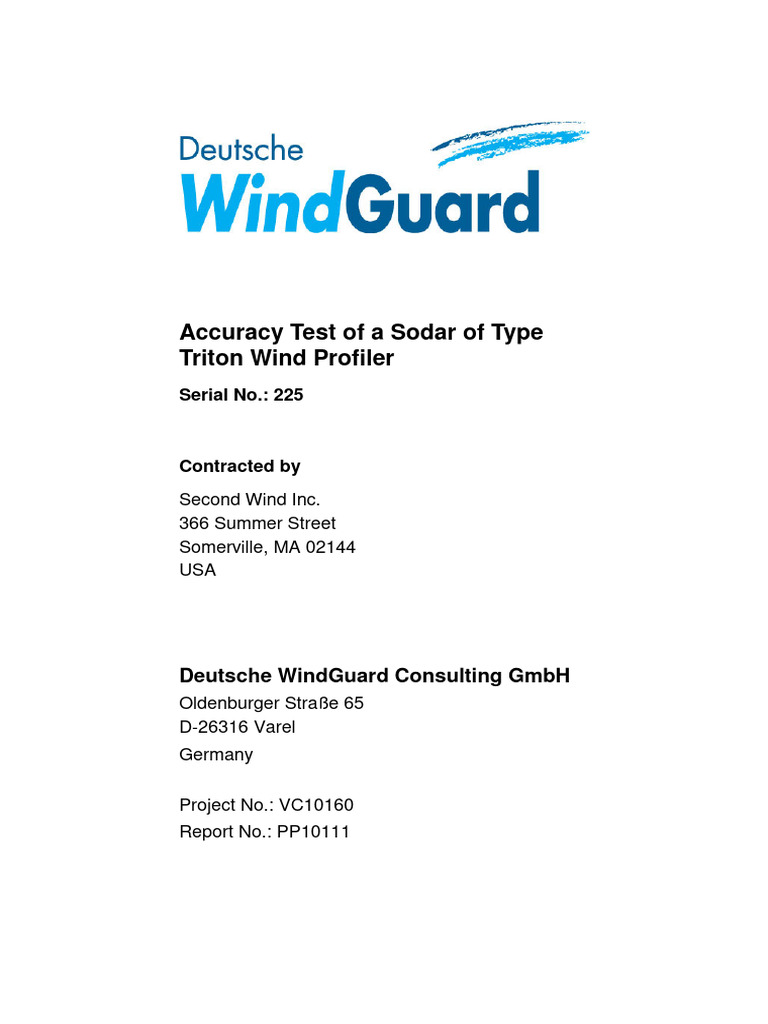 Deutsche Windguard 2011 Triton Study | PDF | Wind Speed | Wound