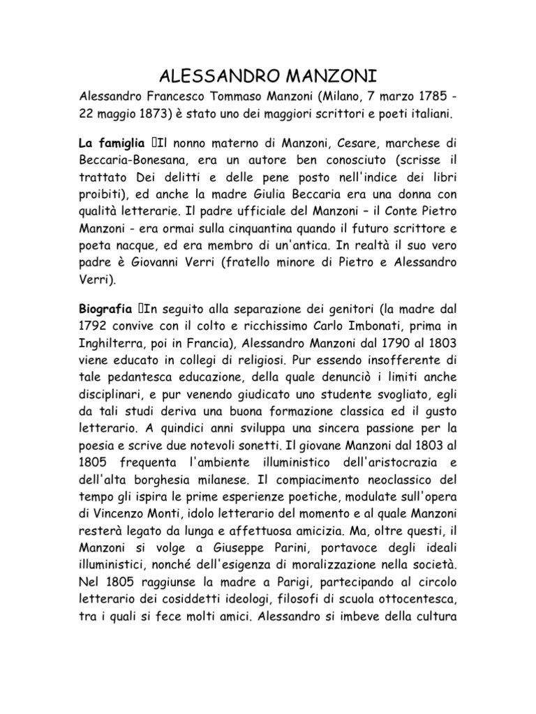 Alessandro Manzoni | PDF