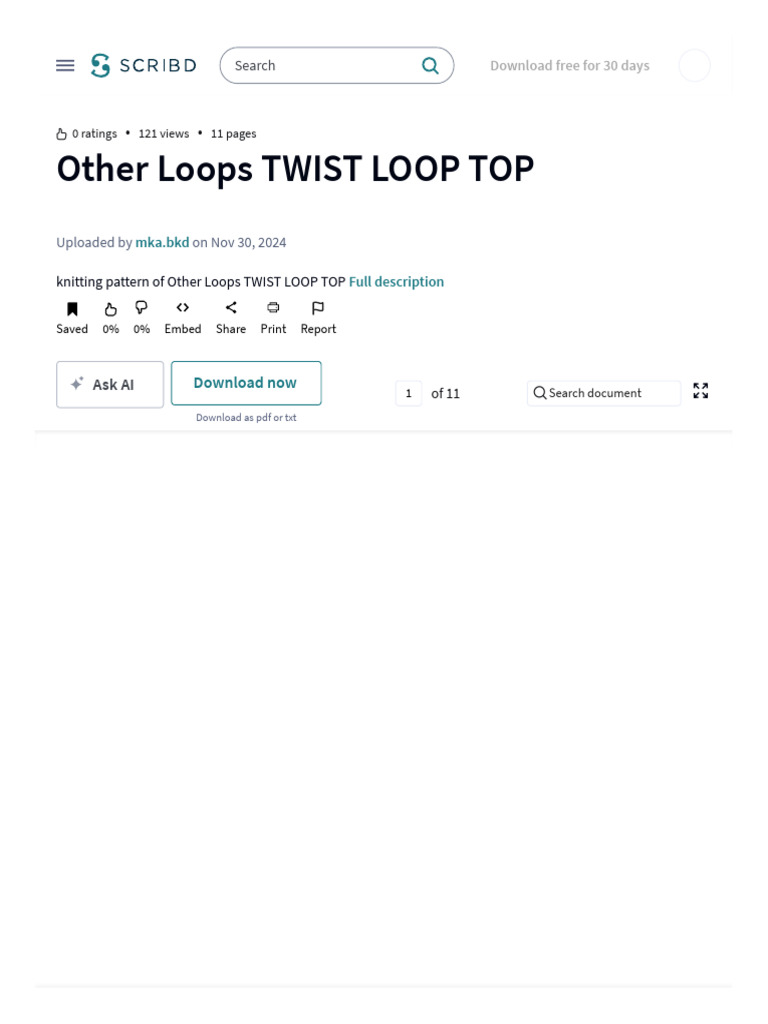 Other Loops TWIST LOOP TOP - PDF | PDF