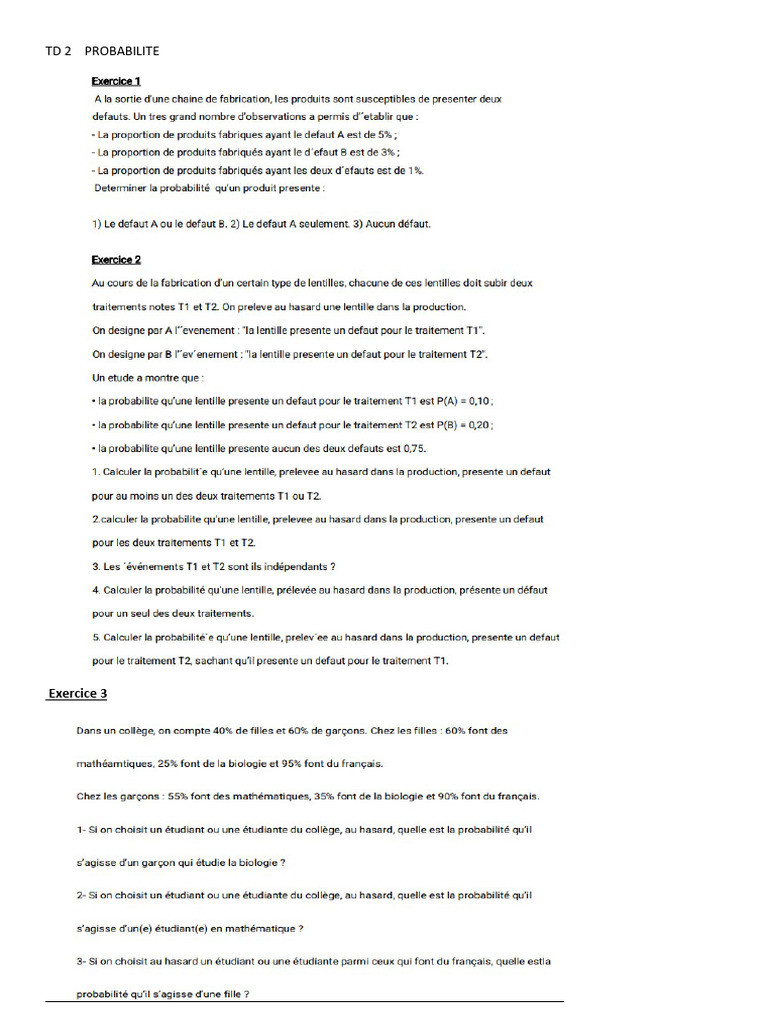 TD 2 Prob | PDF