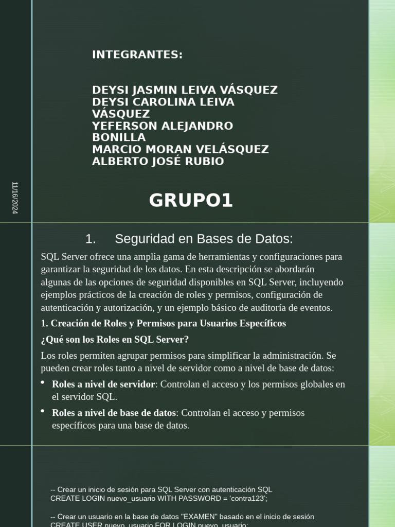 Seguridad y Alta Disponibilidad en SQL Server | PDF | Servidor SQL de ...