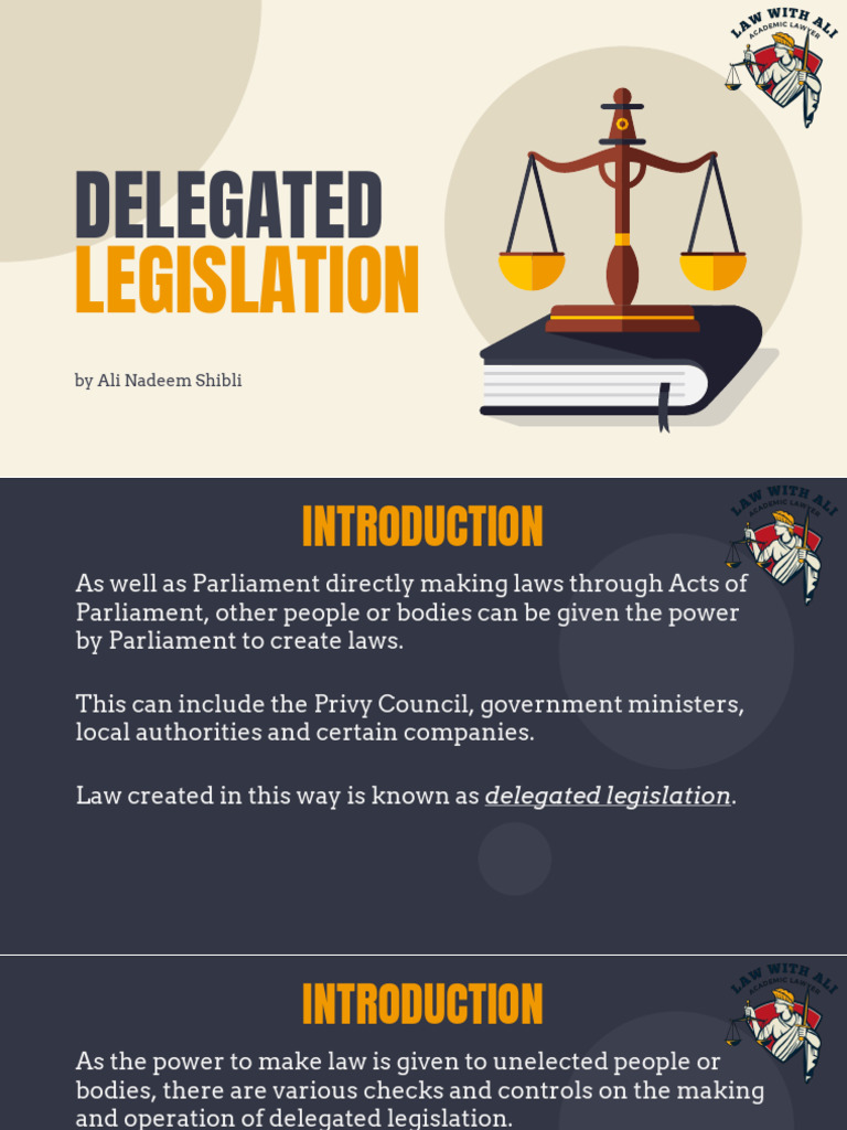 3.1 Types of Delegated Legislation | PDF | Parliament Of The United ...