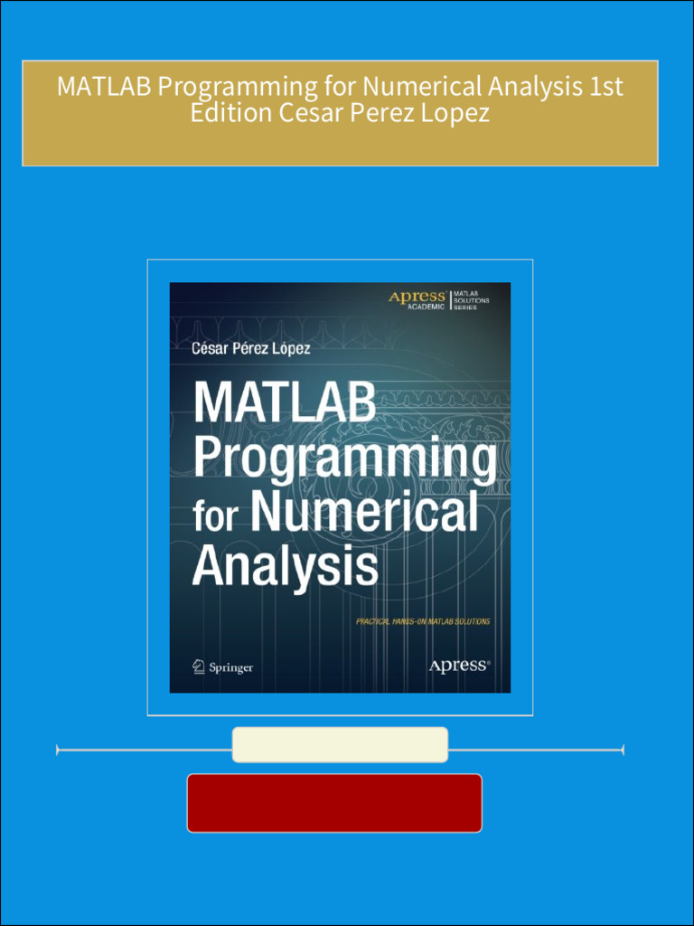 Matlab Programming For Numerical Analysis